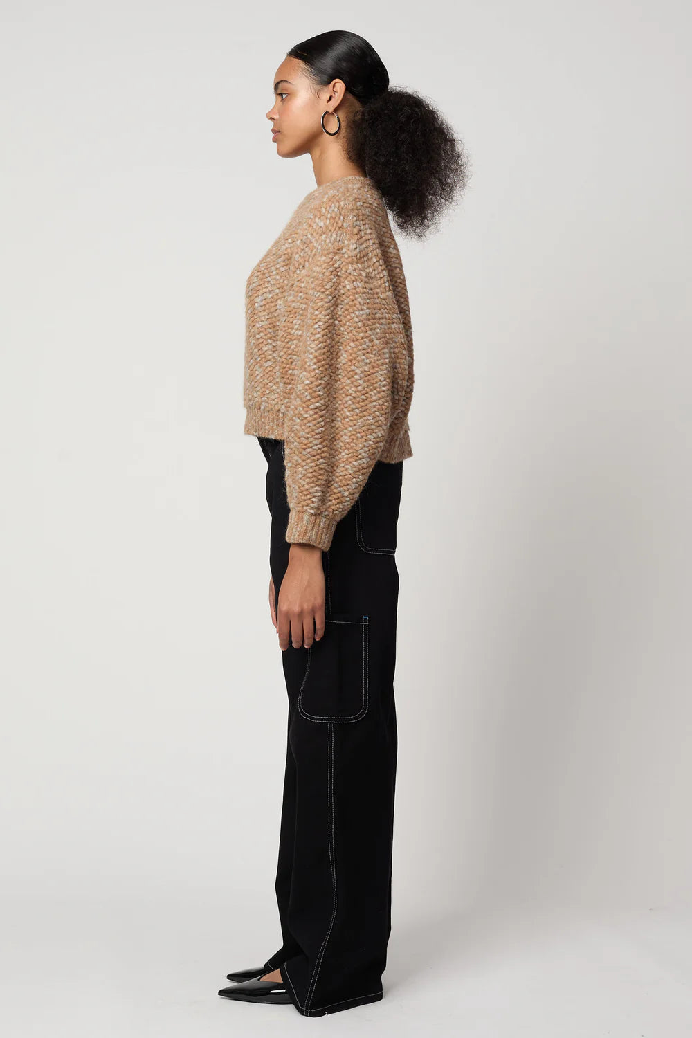 Balloon Sleeve Sweater in French Terry